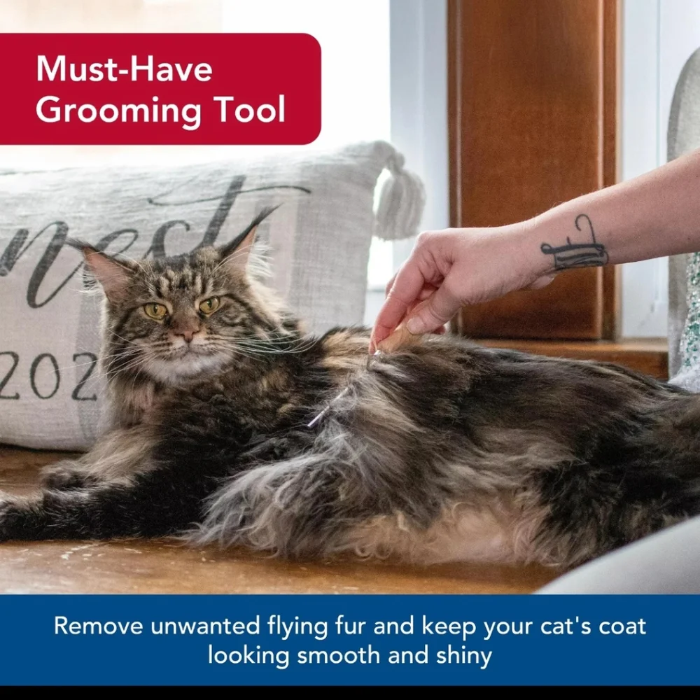 Safari Shedding Comb for Cats - Natural Wood Handle